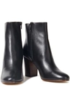 Maje Flixa Leather Ankle Boots In Black