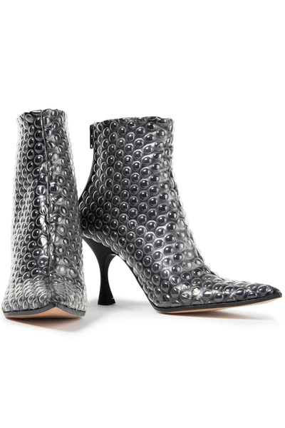 Mm6 Maison Margiela Bubble Wrap Textured-pvc Ankle Boots In Dark Gray