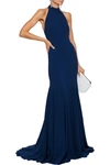 Stella Mccartney Meghan Navy Halterneck Gown In Indigo