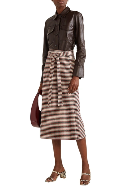 Sea Petra Checked Woven Wrap Skirt In Beige