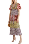 Valentino Floral-print Silk Crepe De Chine Midi Dress In Multicolor