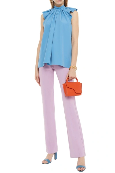 Victoria Victoria Beckham Gathered Crepe Top In Azure