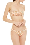 ZIMMERMANN PEGGY KNOTTED PRINTED BANDEAU BIKINI,3074457345624224381