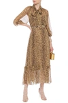 ZIMMERMANN ESPIONAGE PUSSY-BOW LEOPARD-PRINT SILK-CREPON MAXI DRESS,3074457345623350199