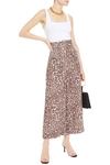 ZIMMERMANN SABOTAGE SAFARI CROPPED BELTED LEOPARD-PRINT LINEN WIDE-LEG PANTS,3074457345623797685