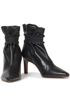 ZIMMERMANN SHIRRED LEATHER ANKLE BOOTS,3074457345623771178