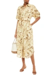 ZIMMERMANN SUPER EIGHT BELTED LINEN MIDI DRESS,3074457345624184158