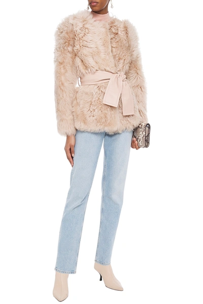 Zimmermann Resistance Belted Shearling Jacket In Neutrals