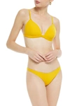 Zimmermann Separates Sculpt Leopard-print Triangle Bikini Top In Yellow