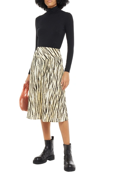 Baum Und Pferdgarten Senga Tiger-print Crepe Skirt In White