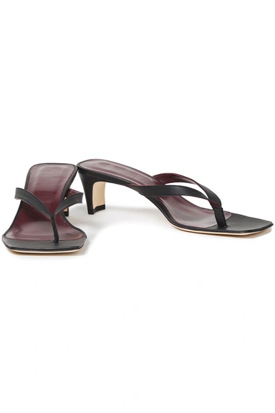 Staud Audrey Leather Sandals In Black