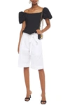 De La Vali Koko Stretch-cotton Poplin Top In Black