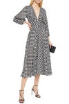 ALEXANDRE VAUTHIER GATHERED POLKA-DOT SILK MIDI DRESS,3074457345624083228