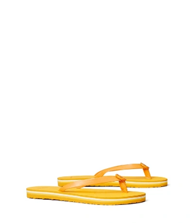 Tory Burch Printed Thin Flip-flops In Yellow