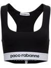 PACO RABANNE STRETCH FABRIC TOP WITH LOGO