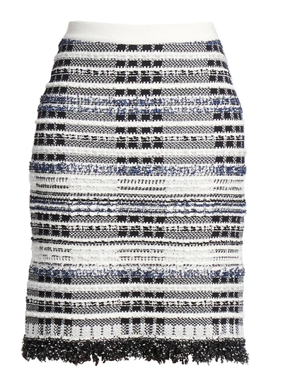 Thom Browne Women's Seasonal Knit Tweed Skirt In Navy