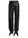 OFF-WHITE WOMEN'S BOW-HEM LEATHER TRACK PANTS,0400011216268