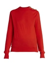 GIVENCHY BUTTON-TRIMMED WOOL & SILK SWEATER,400011665905