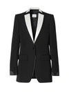 BURBERRY NATALIE TUX CONTRAST LAPEL WOOL JACKET,400011830625