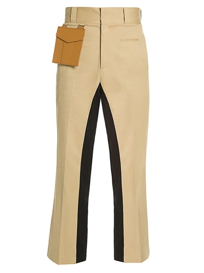 Palm Angels Men's Two-tone Pocket Pants In Beige