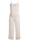 IN BLOOM MOONLIGHT 2-PIECE LACE TRIM CAMISOLE & PANTS PAJAMA SET,400013023819