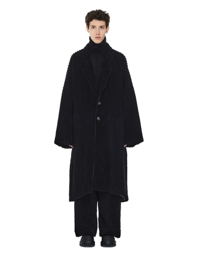 Ziggy Chen Oversize Corduroy Coat In Black