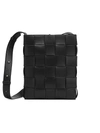 Bottega Veneta Cassette Messenger Intrecciato Leather Cross-body Bag In Black