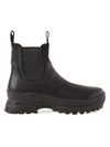 Loeffler Randall Tara Lug-sole Leather Chelsea Boots In Black/black Soft Calf / Neoprene