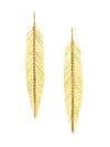 CADAR LARGE 18K YELLOW GOLD FEATHER EARRINGS,400013311578