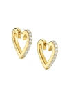 CADAR WOMEN'S ENDLESS 18K YELLOW GOLD & DIAMOND SMALL HEART HOOP EARRINGS,400013311593