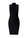 Herve Leger Icon Bandage Turtleneck Dress In Black