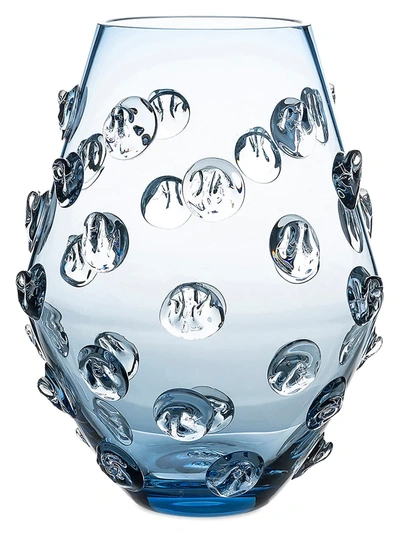 Juliska Florence Glass Vase In Dark Blue