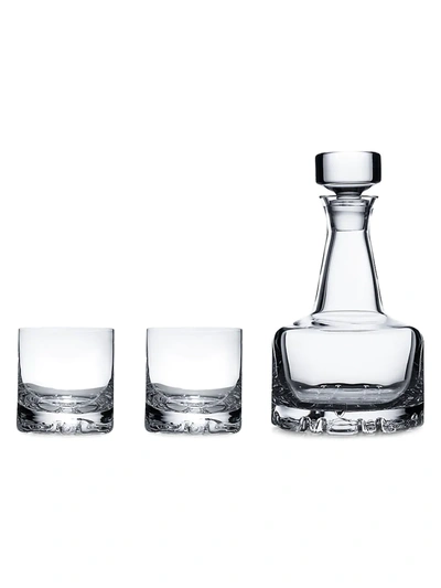 Orrefors Erik 3-piece Glass Double Old-fashioned & Decanter Set