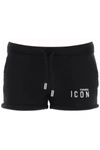 DSQUARED2 JERSEY SHORTS WITH REFLECTIVE ICON PRINT