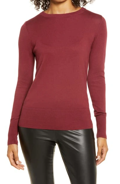Halogenr Halogen Crewneck Sweater In Red Cordovan
