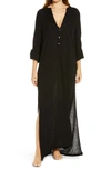 Everyday Ritual Deep V-neck Cotton Caftan In Flax