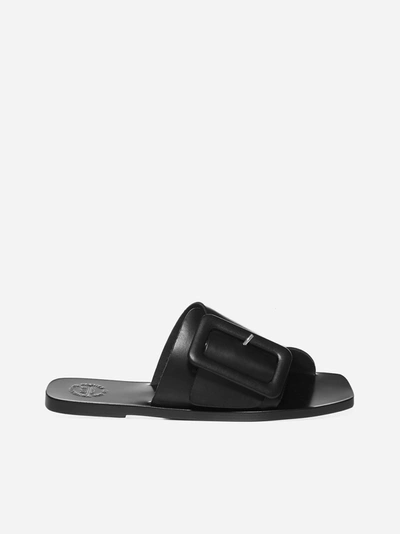 Atp Atelier Buckle-detail Leather Sandals In Black