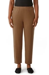 Eileen Fisher Cozy Brushed Terry Tapered Ankle Pants In Hazel