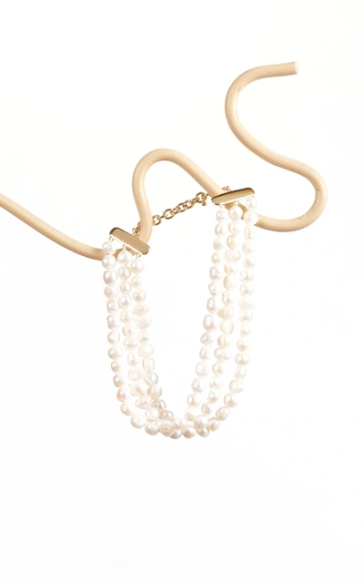 Cult Gaia Nora Pearl Choker In White