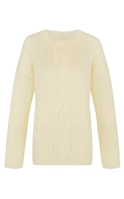 Anna October Women's Oleh Oversized Cableknit Sweater In White