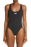 OFF-WHITE LOGO CRISSCROSS STRAP ONE-PIECE SWIMSUIT,OWFA008R21JER0011001