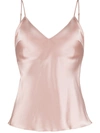 Gilda & Pearl Sophia Satin Camisole Top In Pink