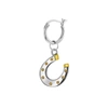 True Rocks Silver & Gold Horseshoe On Silver Hoop - Single