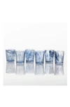 Fortessa Swirl Set Of 6 Double Old Fashioned Glasses In Dark Blue