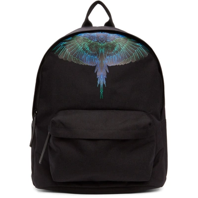 Marcelo Burlon County Of Milan Black & Blue Neon Wings Backpack In Blue/neon