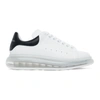Alexander Mcqueen Classic White Leather Sneakers With Black Heel In 9061white/b