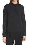 Vince Overlap Wool & Cashmere Hooded Sweater In H Charcoal