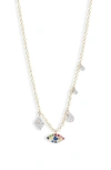 MEIRA T DIAMOND & SAPPHIRE EVIL EYE NECKLACE,N13003YR