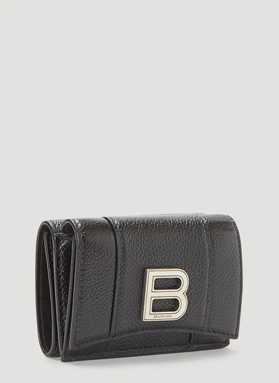Balenciaga Hourglass Mini Wallet In Black