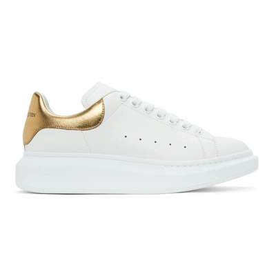 Alexander Mcqueen White & Gold Oversized Sneakers